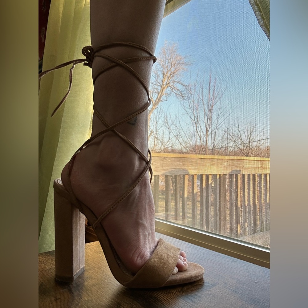 ASOS Gold Lace Up Heels